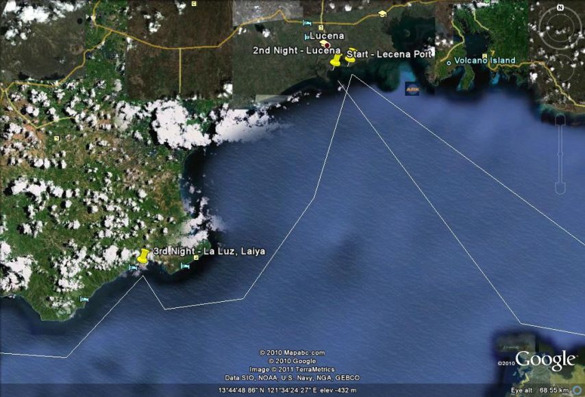 Google-map of Day 3 sailing
