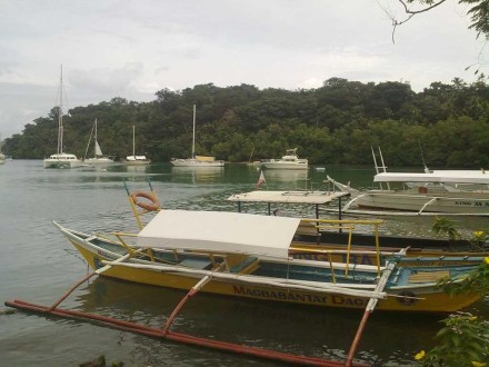 Yacht on moorings at Puerto Galera Yacht Club