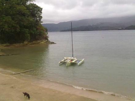 Pegasus anchored off Encenada Beach