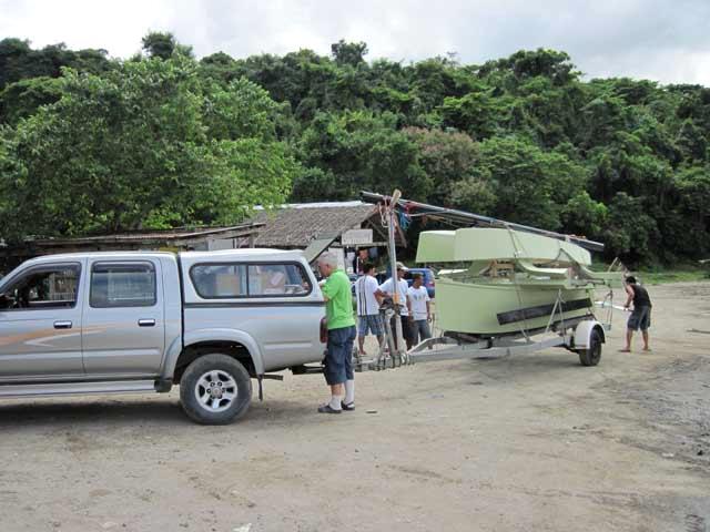 W17 Trimaran launching