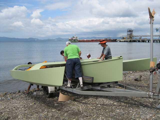 W17 Trimaran launching