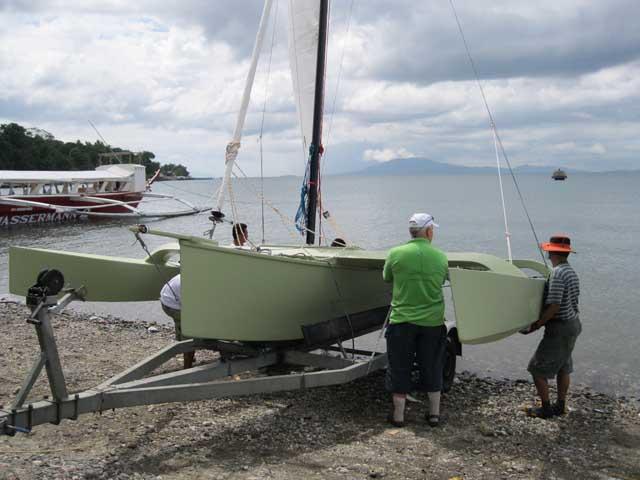 W17 Trimaran launching